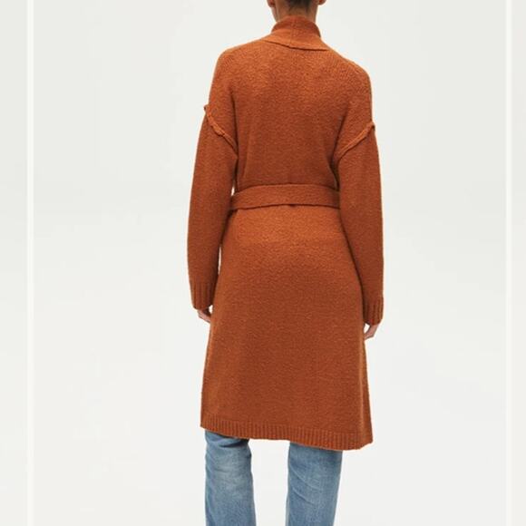 Michael Stars NWTs Kiana Belted Rust Cardigan Sweater size small Rustique - Picture 2 of 9